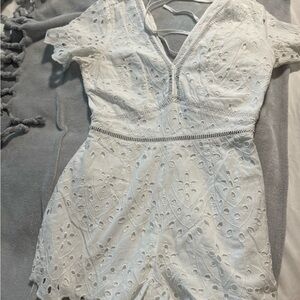 Abercrombie & Fitch White Lace Detail Top